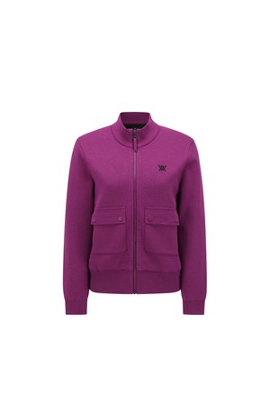 WOMEN POCKET PATCH SWEATER CARDIGAN_WI_WINE-a