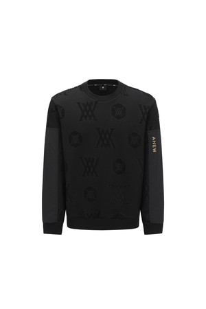 MEN LOGO JACQUARD BONDING SWEATSHIRT_BK_BLACK-a