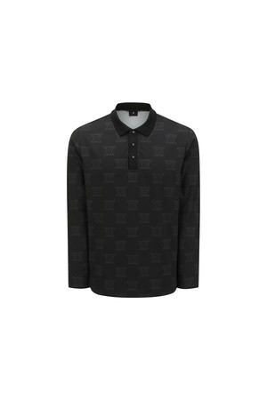 MEN LOGO PATTERN T-SHIRT_BK_BLACK-a