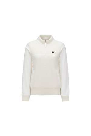 WOMEN WI HALF ZIP SWEATER _CR_IVORY-a
