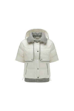 WOMEN WI SHORT SLEEVE DOWN JACKET_IV_IVORY-a