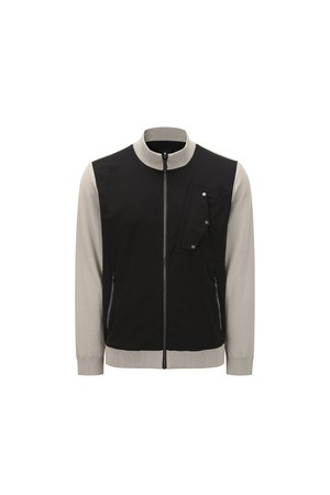 MEN WOVEN HYBRID SWEATER CARDIGAN_KB_BEIGE-a