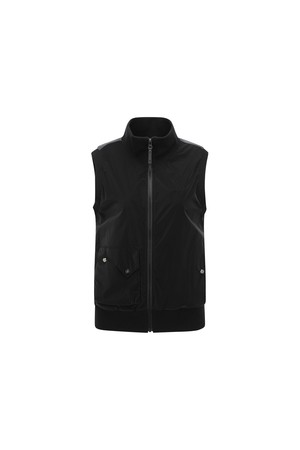 WOMEN WOVEN HYBRID SWEATER VEST_BK_BLACK-a