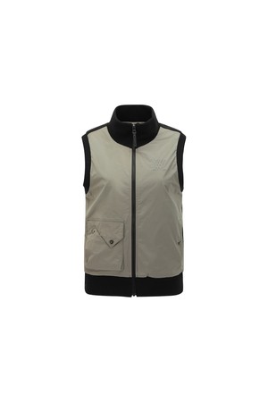 WOMEN WOVEN HYBRID SWEATER VEST_DG_GREY-a