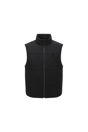 MEN GRID QUILTED DOWN VEST_BK_BLACK-a