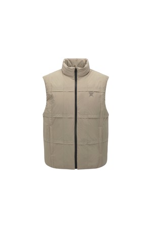 MEN GRID QUILTED DOWN VEST_LE_BEIGE-a