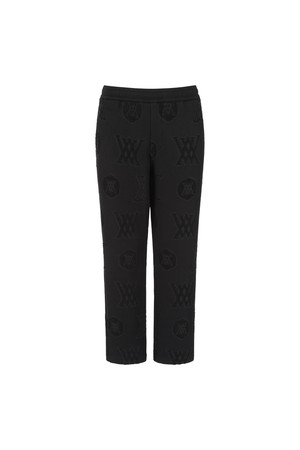 MEN JACQUARD BONDING COMFORT PANTS_BK_BLACK-a