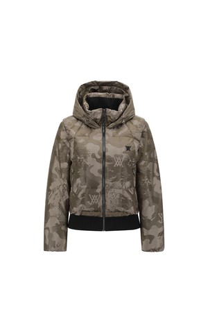 WOMEN PATTERN DOWN JACKET_KH_KHAKI-a