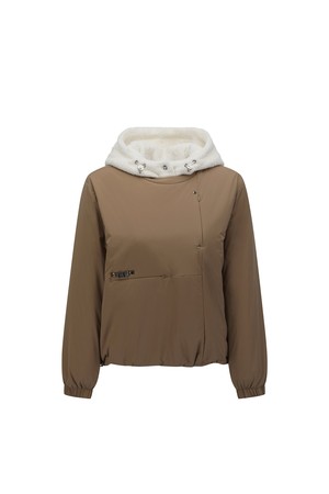 WOMEN DETACHABLE HOOD PADDED ANORAK_CM_CAMEL-a