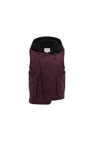 WOMEN HOODED UTILITY PADDED VEST_MA_RED-a