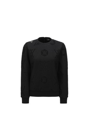 WOMEN LOGO PATTERN SWEATSHIRT_BK_BLACK-a