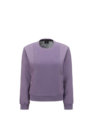 WOMEN WOVEN HYBRID T-SHIRT_LV_PURPLE-a