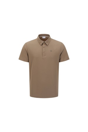 MEN SOLID SHORT SLEEVE COLLAR T-SHIRT_BE_BEIGE-a