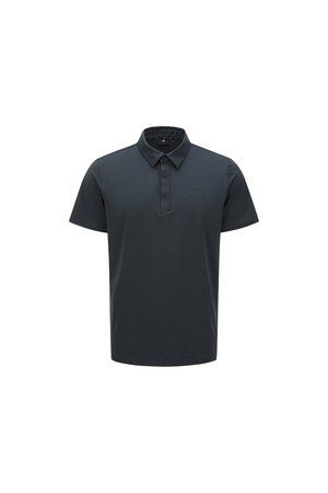 MEN SOLID SHORT SLEEVE COLLAR T-SHIRT_BK_BLACK-a