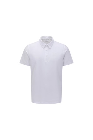 MEN SOLID SHORT SLEEVE COLLAR T-SHIRT_WH_WHITE-a