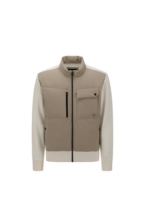 MEN COLOR BLOCK KNIT HYBRID DOWN JACKET_LE_BEIGE-a
