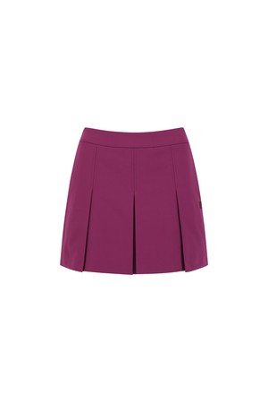 WOMEN SWEAT BAND CLASSIC PLEATS SKIRT_WI_WINE-a