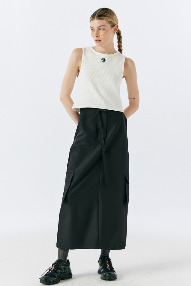 AEDITEM STUDIOZ - 롱스커트 - MAGNET CARGO SKIRT(BLACK)