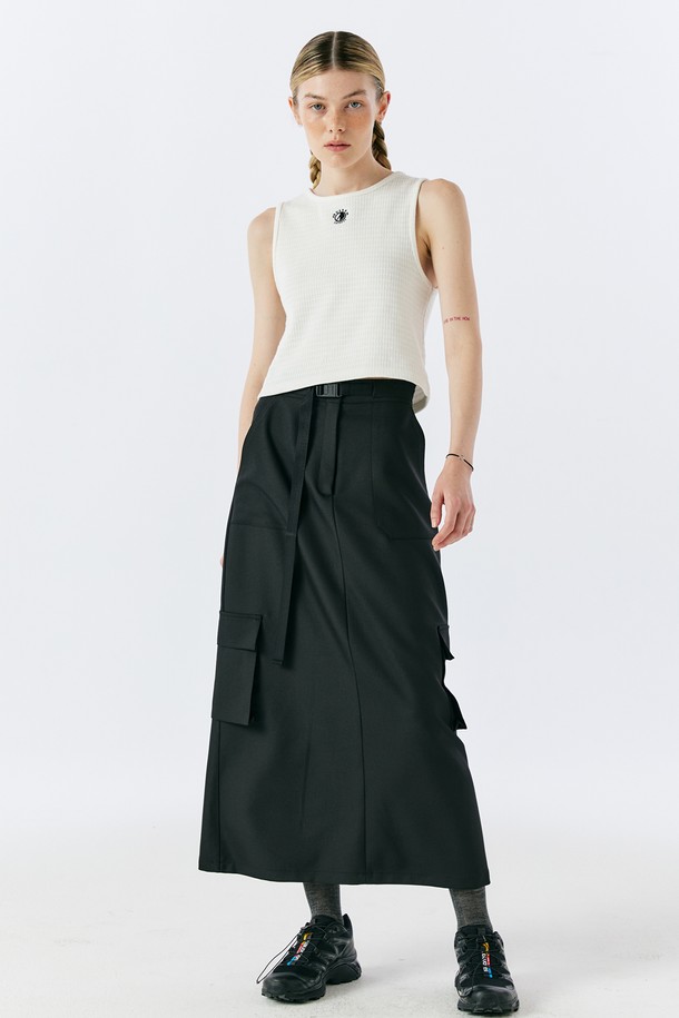 AEDITEM STUDIOZ - 롱스커트 - MAGNET CARGO SKIRT(BLACK)