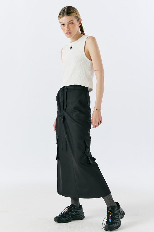 AEDITEM STUDIOZ - 롱스커트 - MAGNET CARGO SKIRT(BLACK)