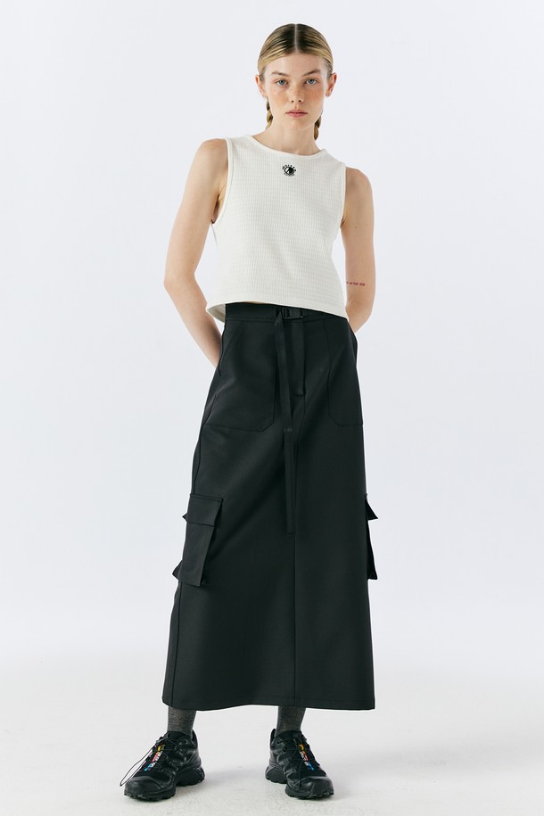 AEDITEM STUDIOZ - 롱스커트 - MAGNET CARGO SKIRT(BLACK)