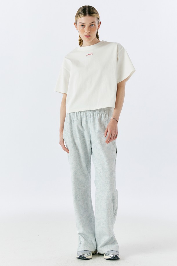 AEDITEM STUDIOZ - 롱/미디팬츠 - JACQUARD HOOK BANDING PANTS(S.BLUE)