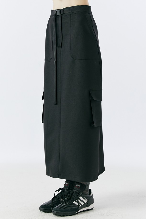 AEDITEM STUDIOZ - 롱스커트 - MAGNET CARGO SKIRT(BLACK)