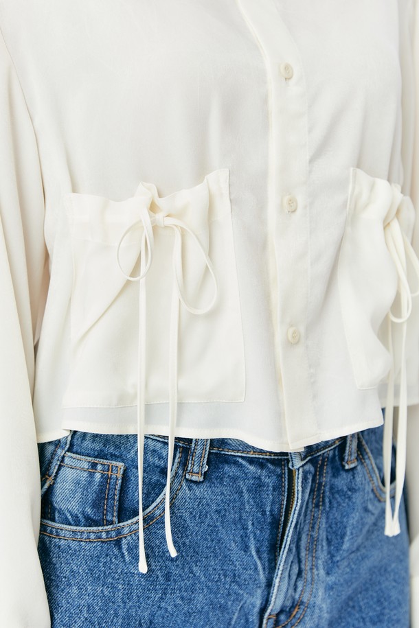 AEDITEM STUDIOZ - 셔츠 - KNOT POCKET SHIRT(IVORY)