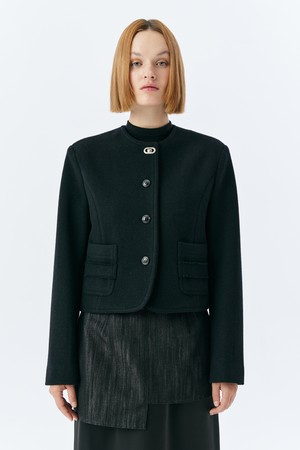 POCHE TWEED JACKET(BLACK)