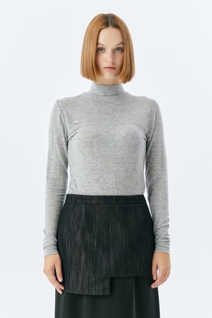 DIVIDE UP NECK TOP(M.GREY)