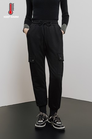 다운패딩 컴포트 스트레치 조거팬츠_BLACK-a