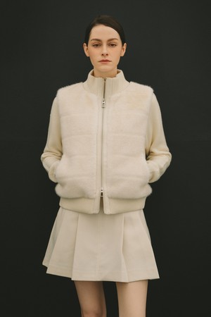 [에코퍼] LUX 패딩콤비 울니트 자켓_IVORY-a