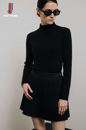 (퍼 안감) 윈터 골지 니트_BLACK-a