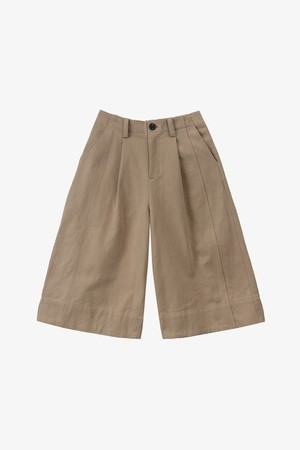 클래식 코튼 원턱 하프 팬츠_BEIGE-a