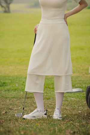 니트 랩 레이어드 하프 팬츠_IVORY-a