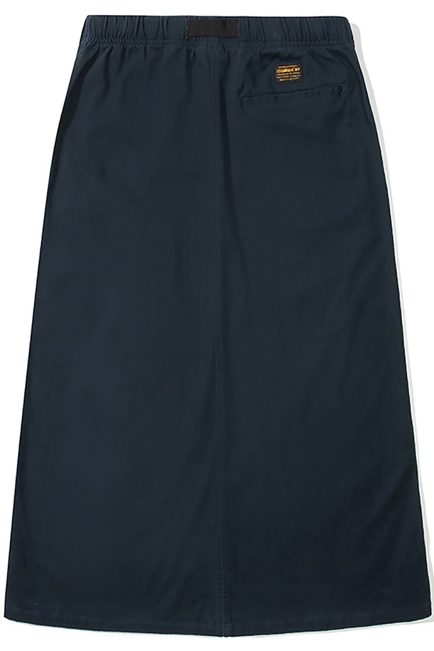 COLUMBIA UNIVERSITY - 롱스커트 - M-LABEL BELTED PEACH COTTON LONG SKIRT 크라운네이비