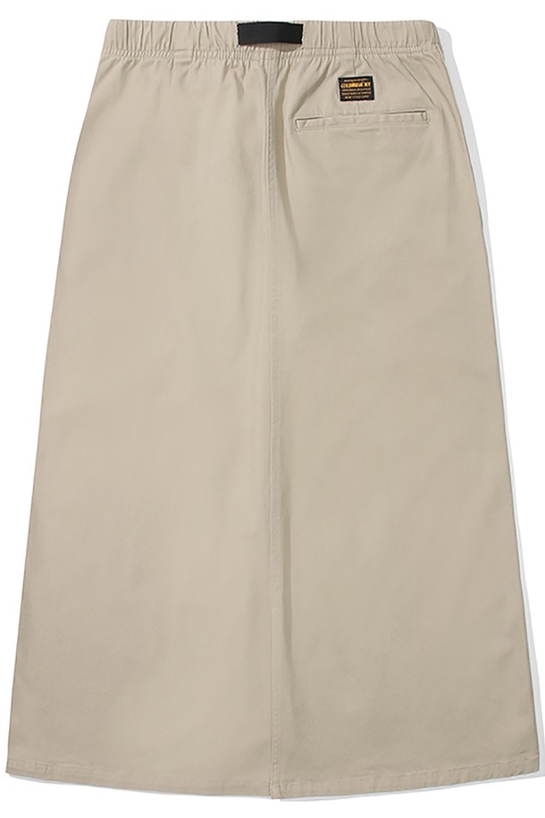 COLUMBIA UNIVERSITY - 롱스커트 - M-LABEL BELTED PEACH COTTON LONG SKIRT 헤리티지베이지