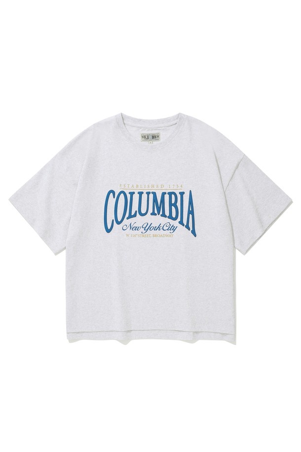 COLUMBIA UNIVERSITY - 반소매 티셔츠 - HERITAGE LOGO WOMEN S/S T-SHIRTS L그레이