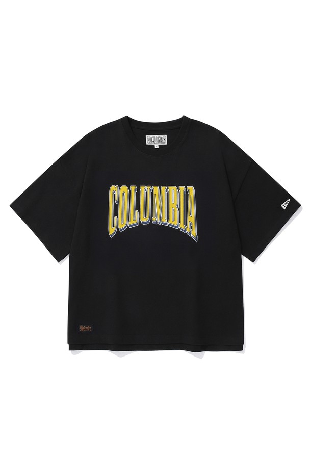 COLUMBIA UNIVERSITY - 반소매 티셔츠 - CRACK LOGO WOMEN SEMI-CROP S/S T-SHIRTS 블랙