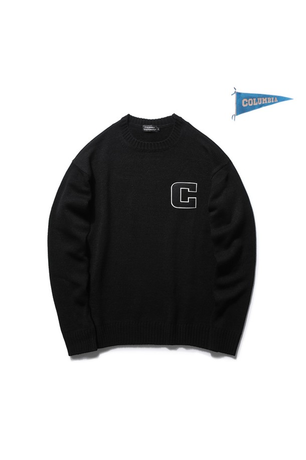 COLUMBIA UNIVERSITY - 스웨터 - UNIVERSITY C LOGO SWEATER 블랙