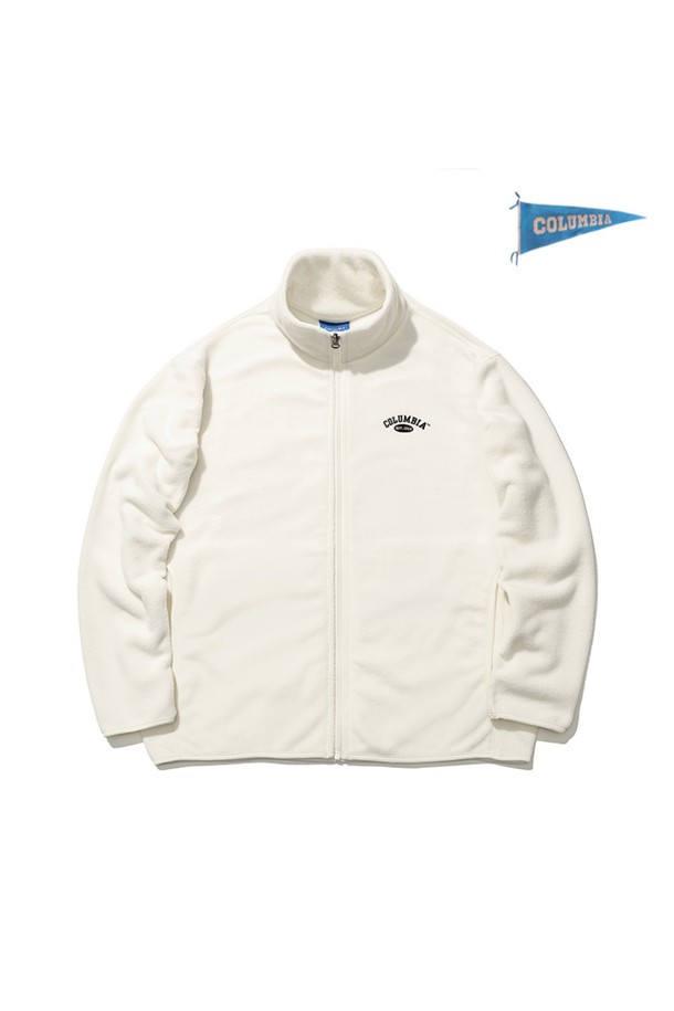 COLUMBIA UNIVERSITY - 플리스 - CU ARCH LOGO LIGHT FLEECE ZIP-UP JACKET 크림