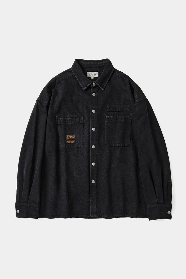 COLUMBIA UNIVERSITY - 캐주얼셔츠 - SL-LABEL OVER-FIT DENIM SHIRTS 블랙데님