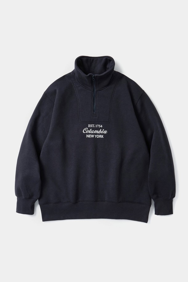 COLUMBIA UNIVERSITY - 스웨트셔츠 - CU BIG SCRIPT TERRY H/ZIP SWEATSHIRTS 크라운네이비