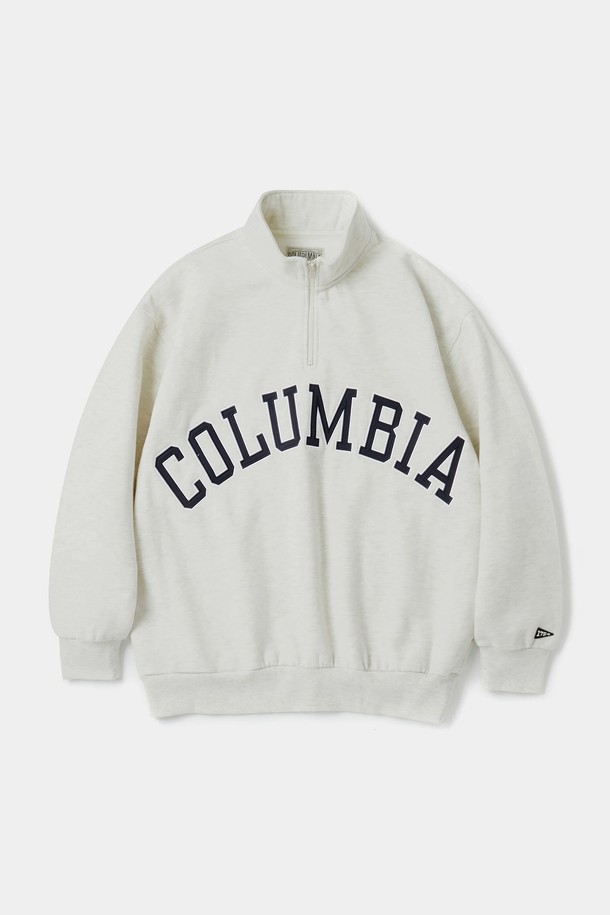 COLUMBIA UNIVERSITY - 스웨트셔츠 - CU BIG ARCH H/FLEECE H/ZIP SWEATSHIRTS 오트밀