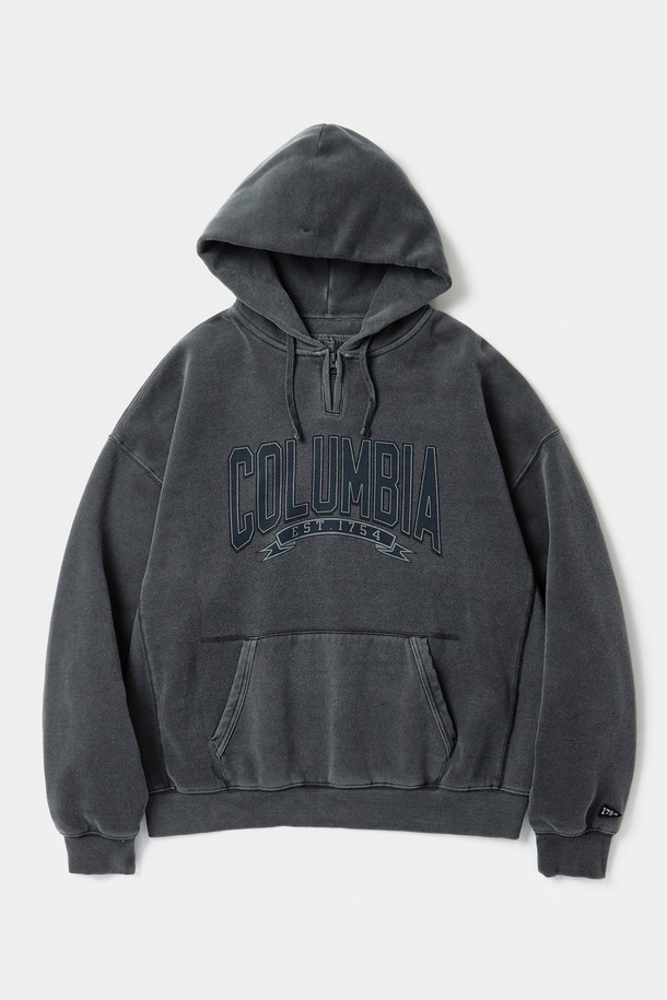 COLUMBIA UNIVERSITY - 후디 - CU 80S VINTAGE H/FLEECE H/ZIP DYEING HOODIE 차콜