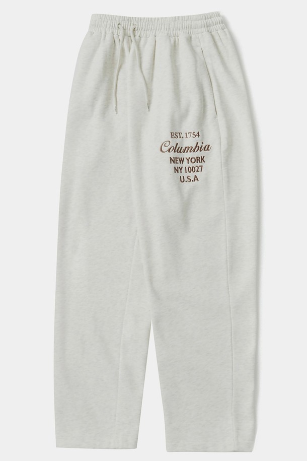 COLUMBIA UNIVERSITY - 조거/스웨트팬츠 - CU BIG SCRIPT FLEECE WIDE SEATPANTS 오트밀