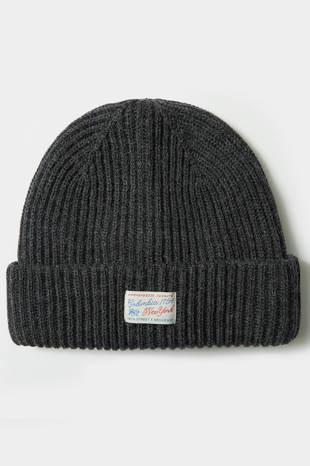 COLUMBIA UNIVERSITY - 모자 - SL-LABEL RELAX FIT KNIT BEANIE 차콜