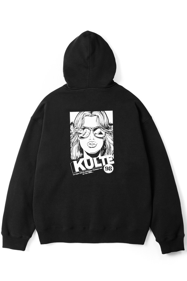 KULTE - 후디 - Vintage girl hoody Black