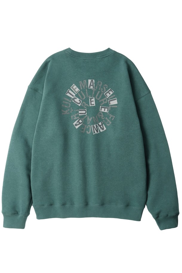 KULTE - 스웨트셔츠 - Swirl logo crewneck D.green