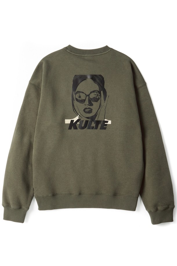 KULTE - 스웨트셔츠 - Sunglass girl crewneck Khaki